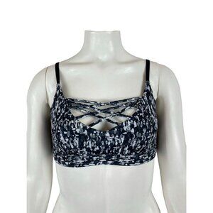 Fabletics Lenni Sports Bra Small Strappy Gray Medium Support